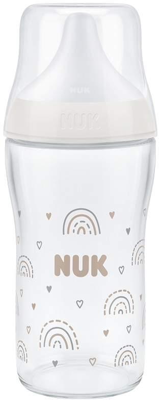 NUK Бутылка Perfect Match стекло 230 мл сил M Радуга